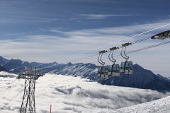 Gruppenumlaufgondelbahn Beatenberg-Niederhorn Gondel mit Masten Nr. 6