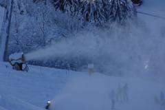 Fast den ganzen Tag konnten die Wiriehornbahnen die Schneeerzeuger laufen lassen...Im oberen Bereich der Talabfahrt beschneien hauptsächlich Kanonen die Piste...